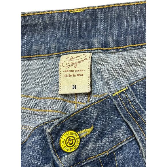 True Religion Women’s Vintage Y2K Low Rise Denim Shorts Raw Hem – Size 31” - Picture 3 of 6